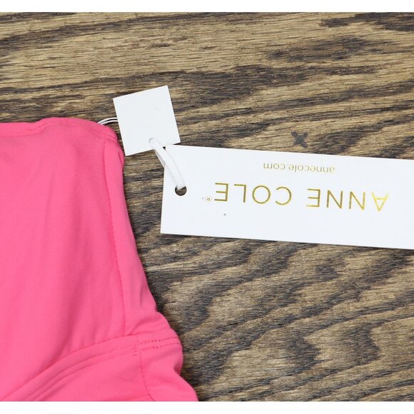 NEW Anne Cole Womens Surplice Underwire Tankini Swim Top Pink Glow 38DD/40D - Picture 3 of 5